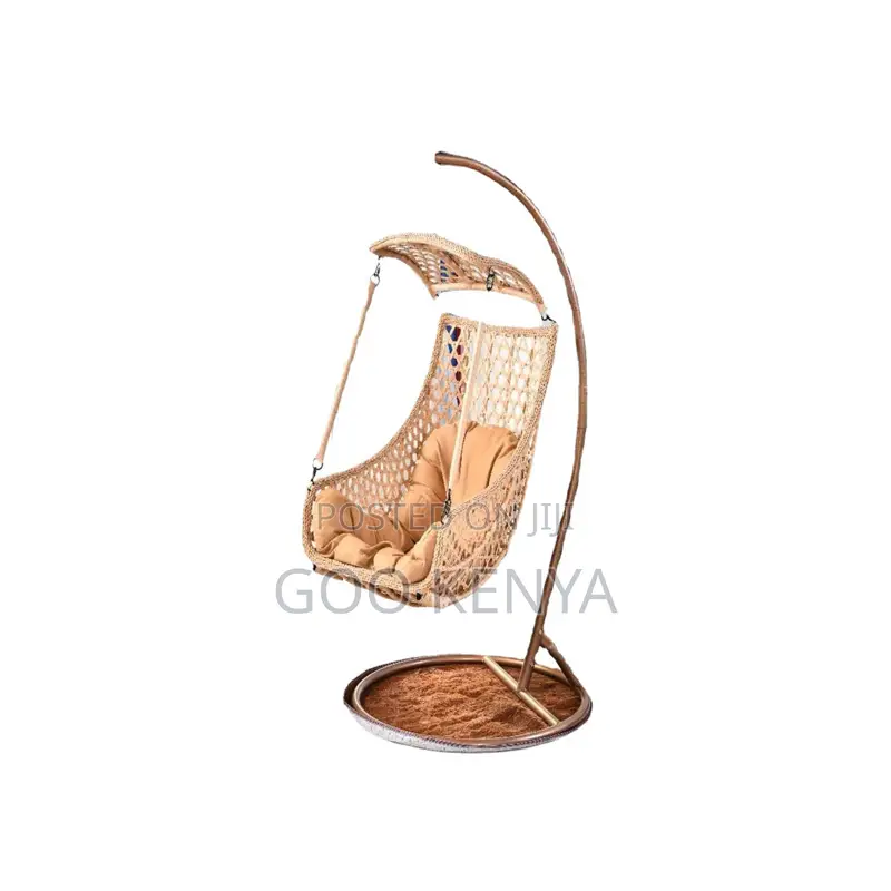 Home Outdoor Chair; Balcony Hammock Chair With Stand and Cushions