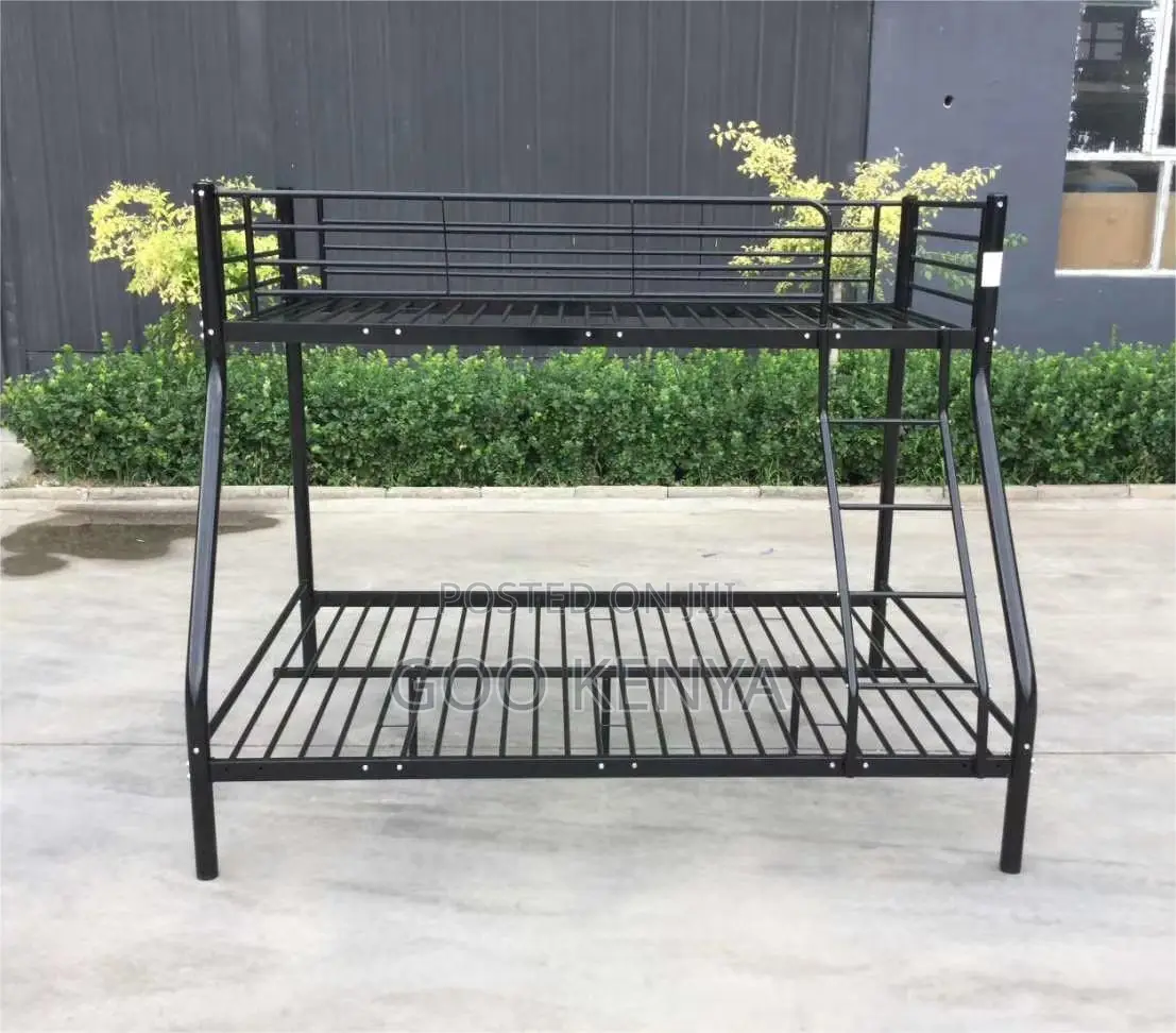 Home Bed;Durable Steel Double Bed With Stair Access