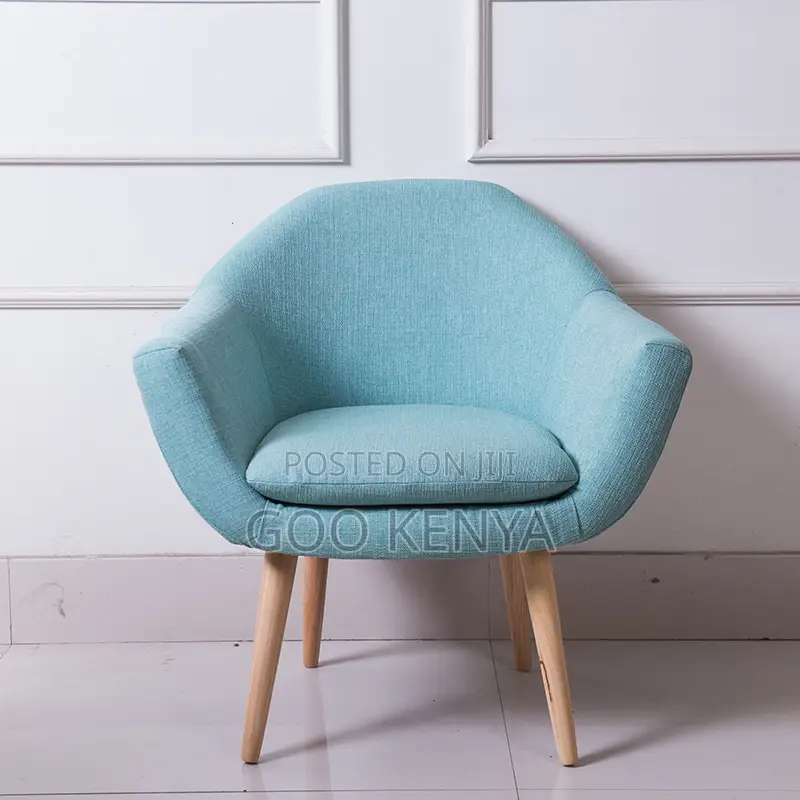 Home Chair; Soft Fabric Accent Armchair With Sturdy Wood Legs