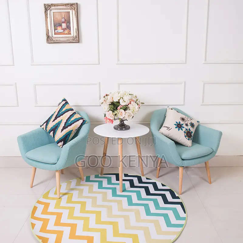 Home Chair; Soft Fabric Accent Armchair With Sturdy Wood Legs