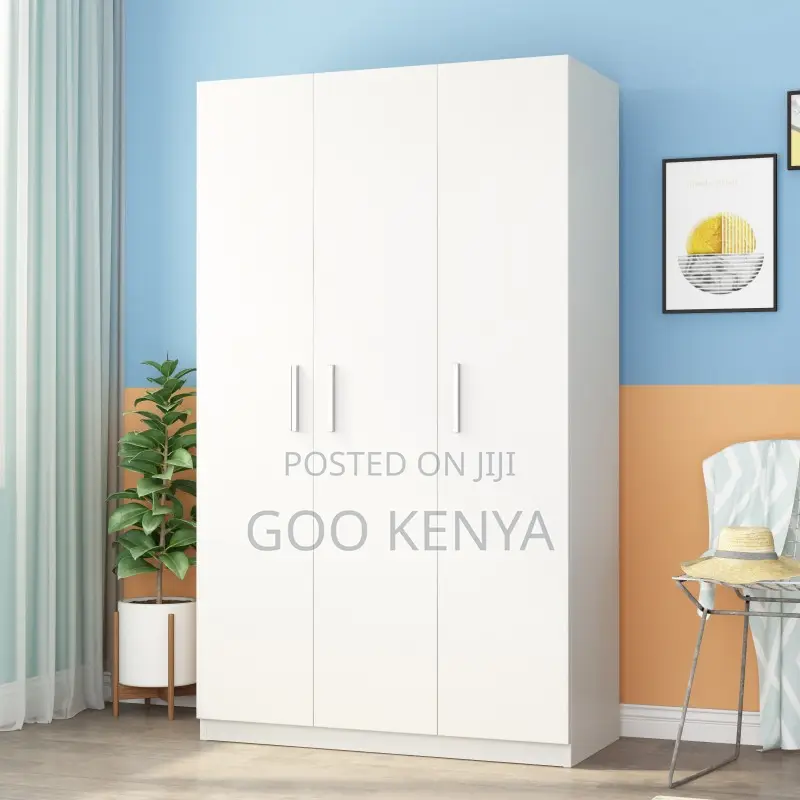 Home Wardrobe; Sturdy Wooden Triple Door Closet for Bedroom