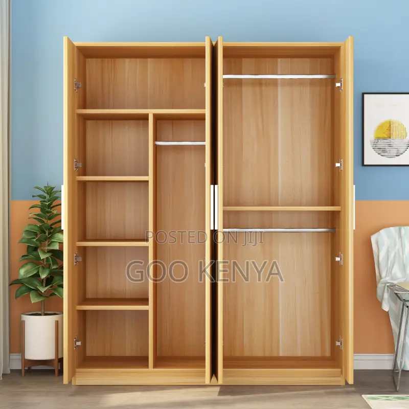 Home Wardrobe; Sturdy Wooden Triple Door Closet for Bedroom