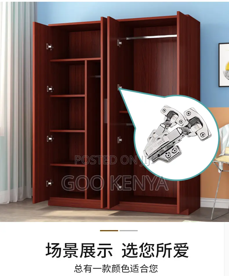 Home Wardrobe; Sturdy Wooden Triple Door Closet for Bedroom