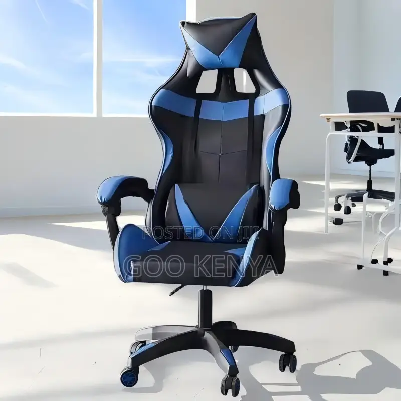 Office Chair; High-Back Adjustable Gaming Chair With Headrest Pillow