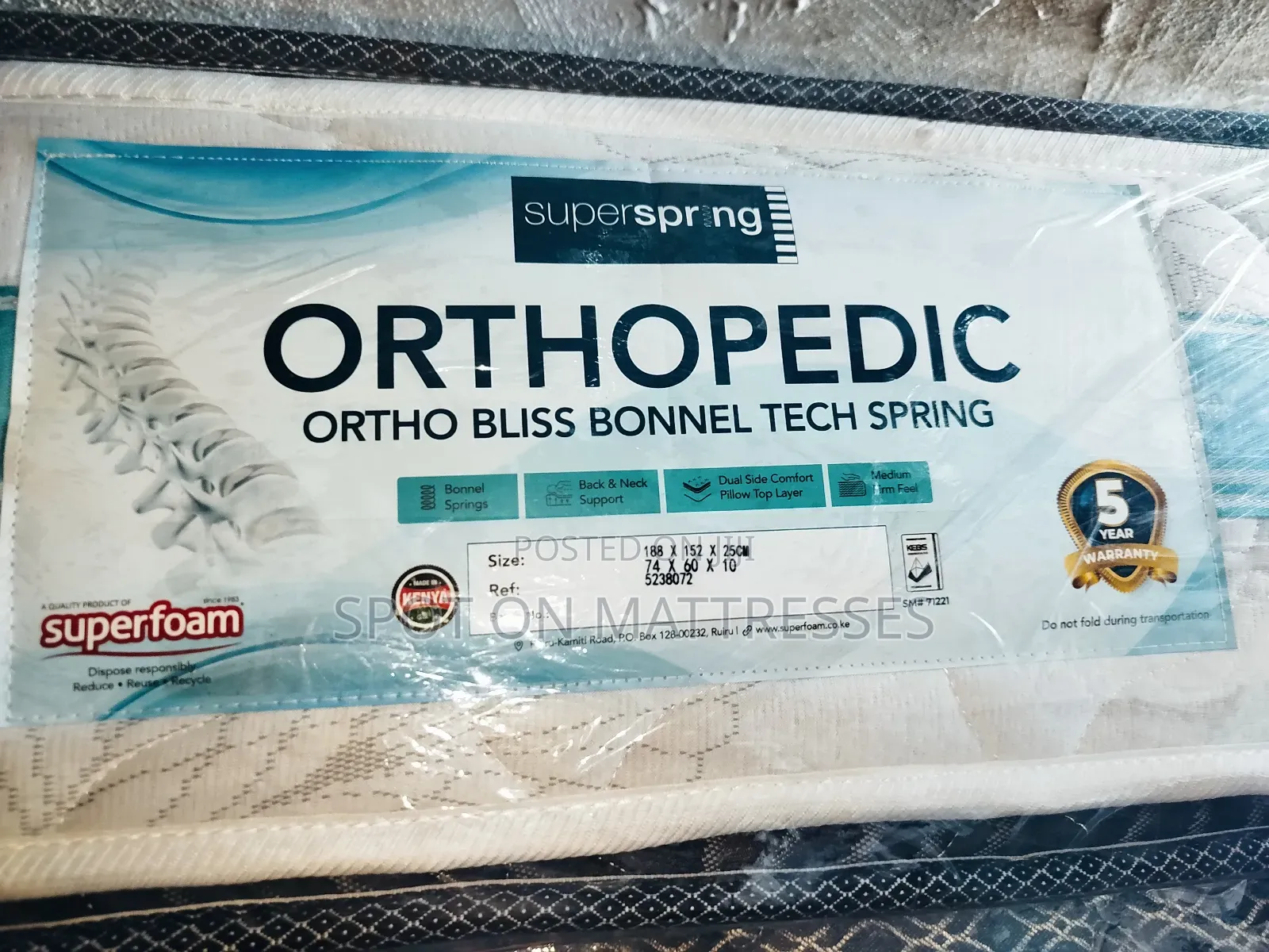 Ortho Bliss 5by6 10inch Superfoam Orthopedic Spring Mattresses.