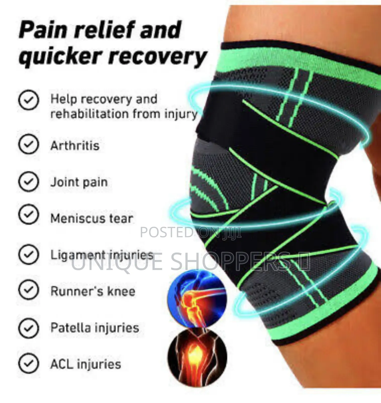 Single Knee Support Compression Sleeve