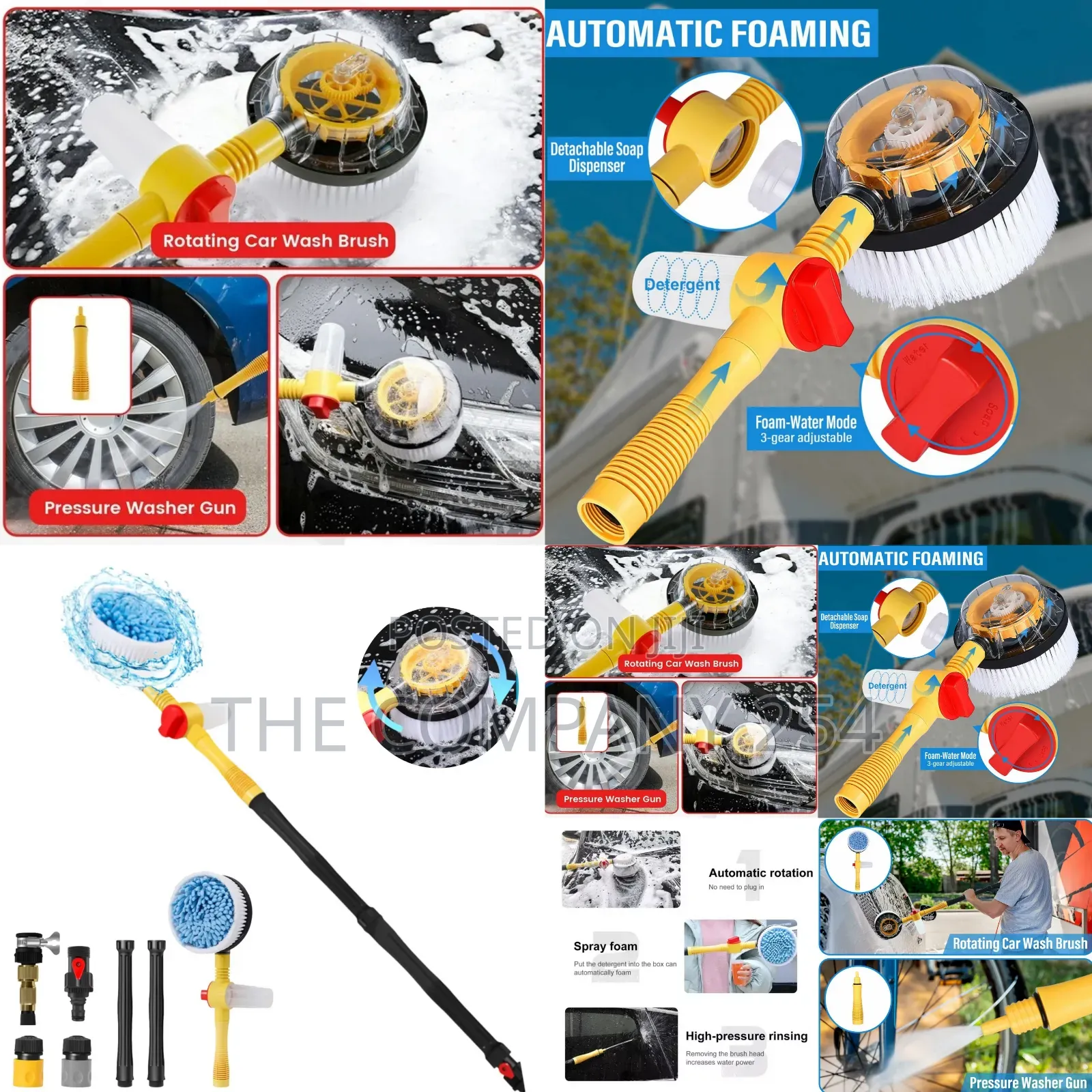 Car Wash Brush,Cleaning Kit,Rotating Spin Wash