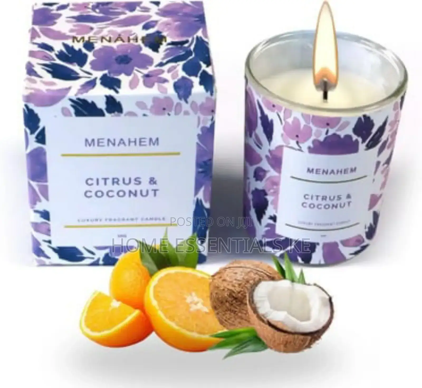 50g Menahem Citrus and Coconut Scented Candle in Glass