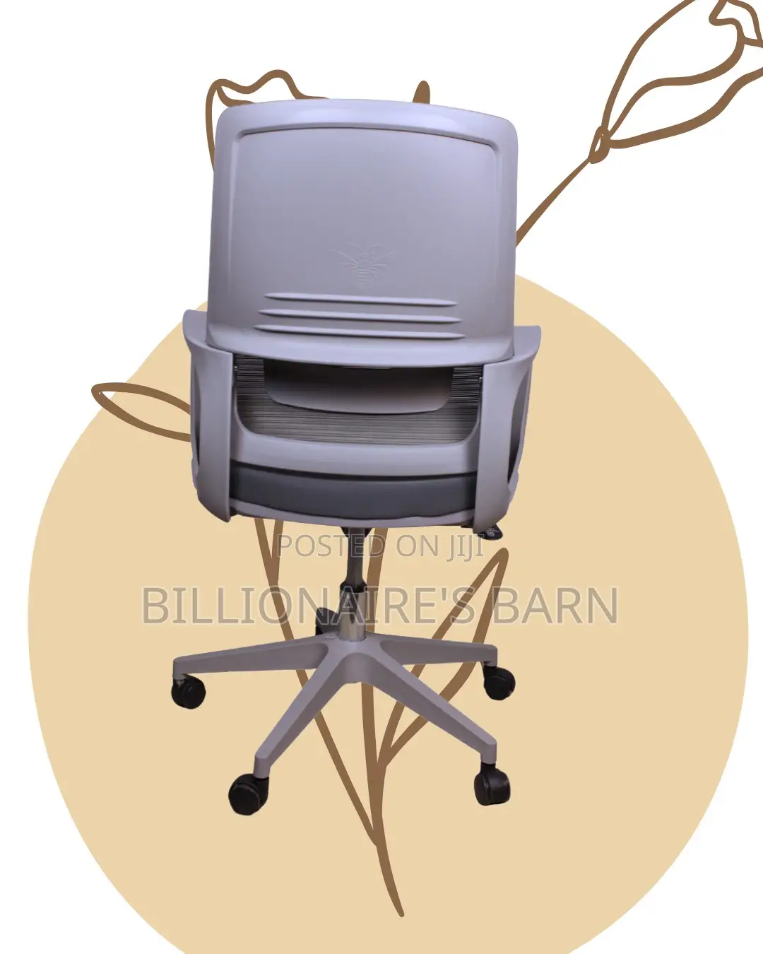 Grey Ergonomic Mesh Office Chair (Quiet-Roll) — Moving Fast