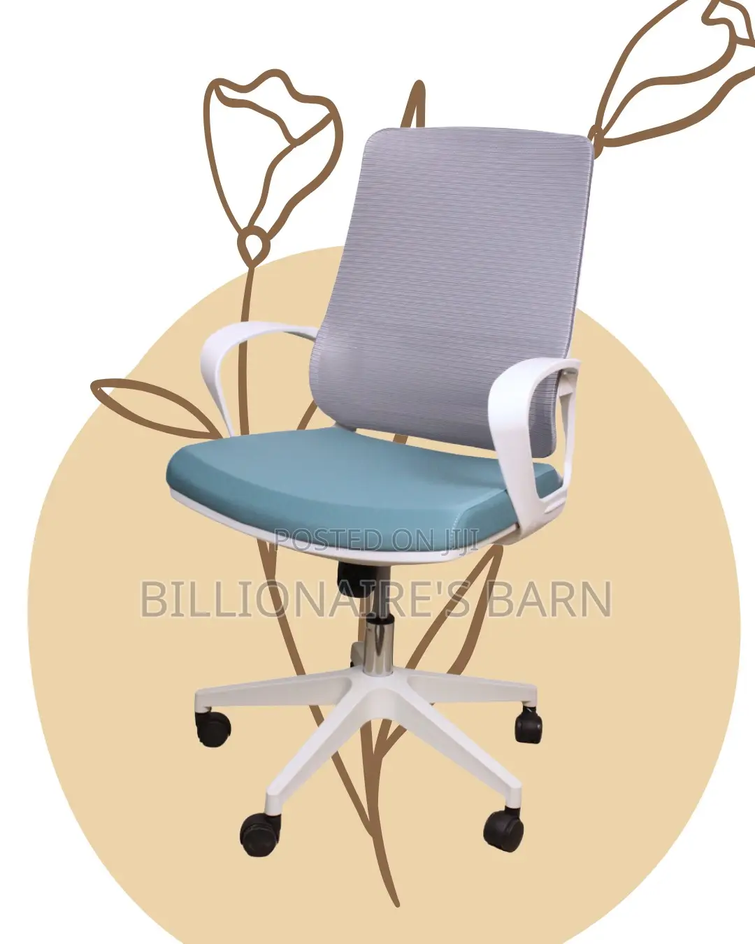 Premium White Ergonomic Mesh Office Chair — Smooth-Rolling Mobility
