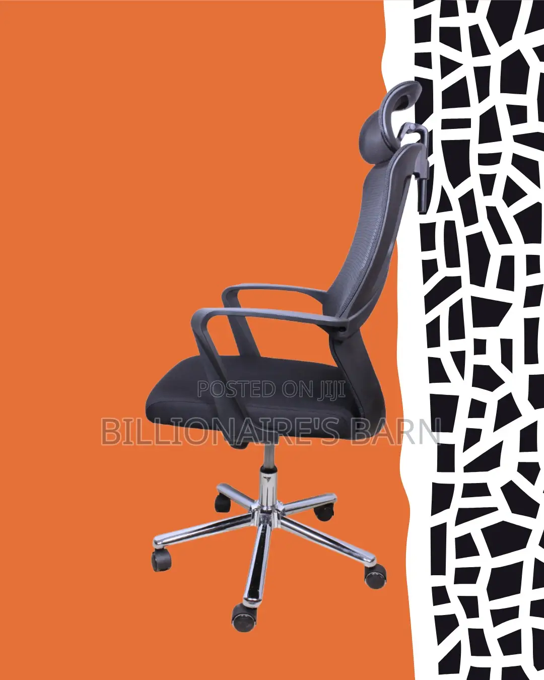 Quiet-roll High Back Mesh Office Chair — Relieves Lower Back Pressure