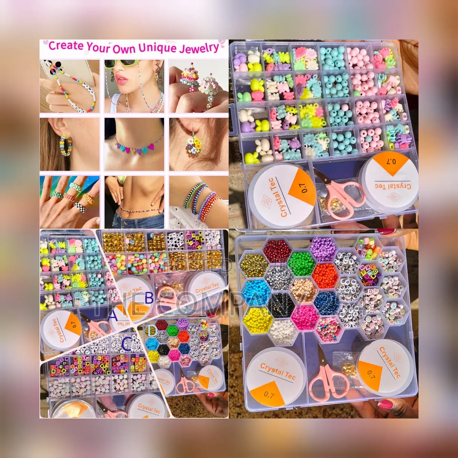 *Clay Beads Different Color Kit, for Bracelet, Different Shapes