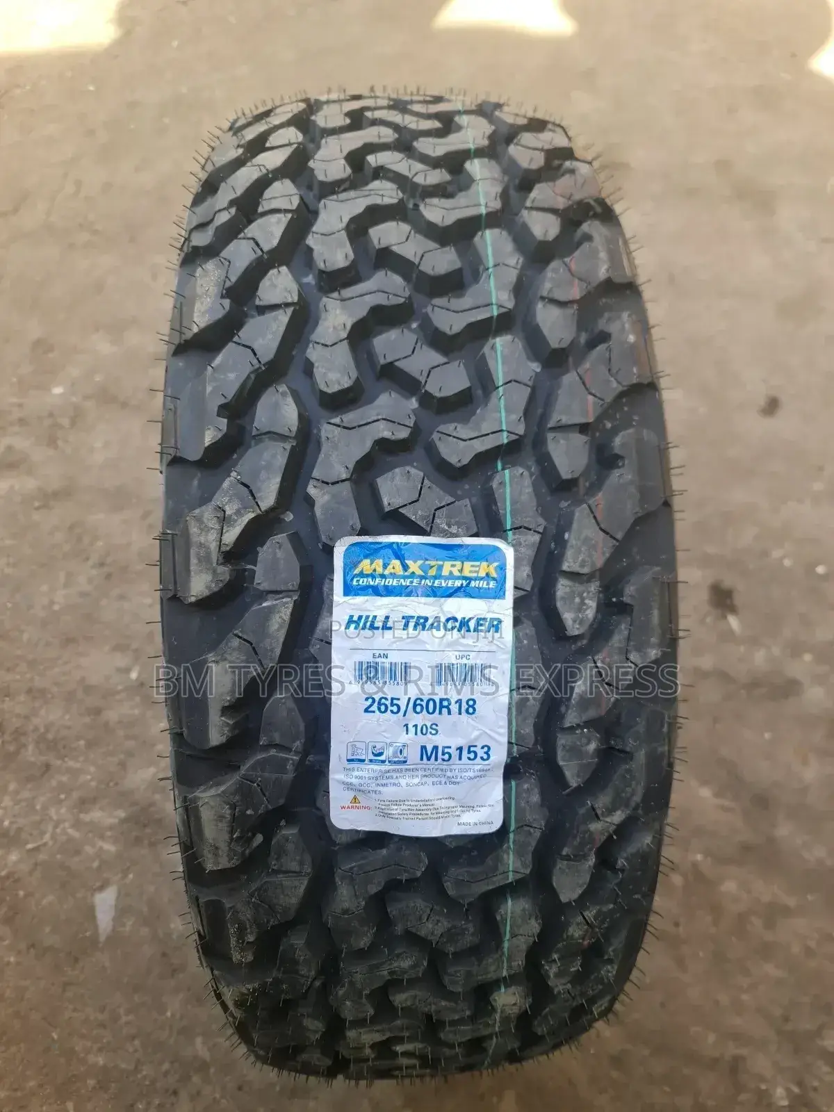 265 /60 R18 Maxtrek Tyres (All Terrrain) Hill Tracker.