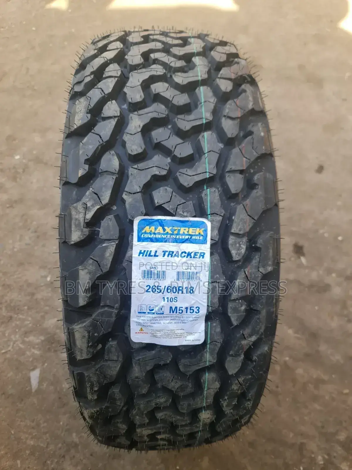 265 /60 R18 Maxtrek Tyres (All Terrrain) Hill Tracker.