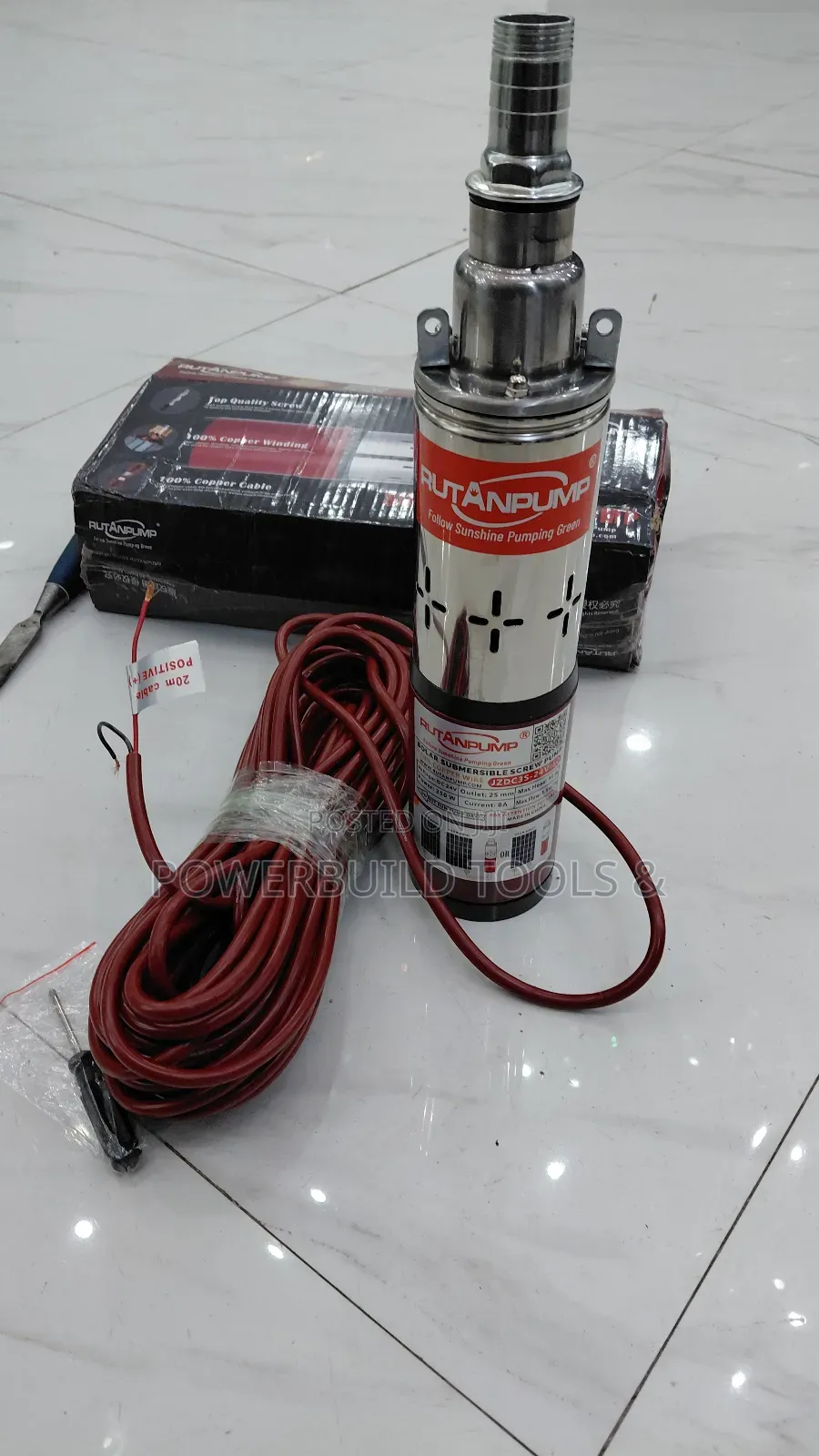 Rutan 250watts 24v Dc Solar Submersible Pump 50metres