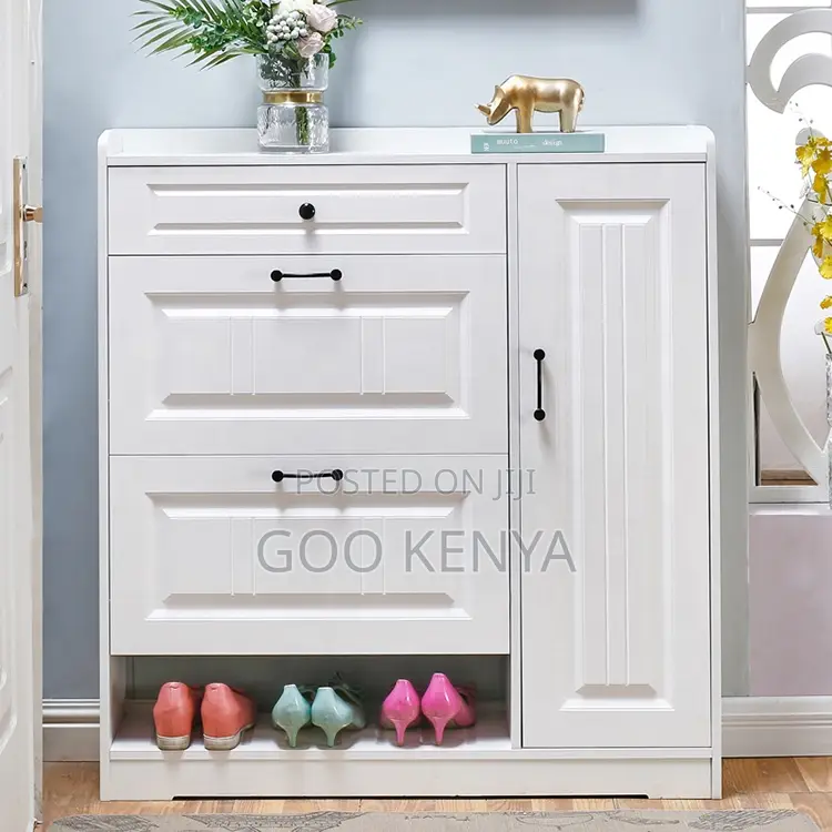 Home Shoe Rack; Multi-Functional Wooden Flip Shoe Rack With Storage