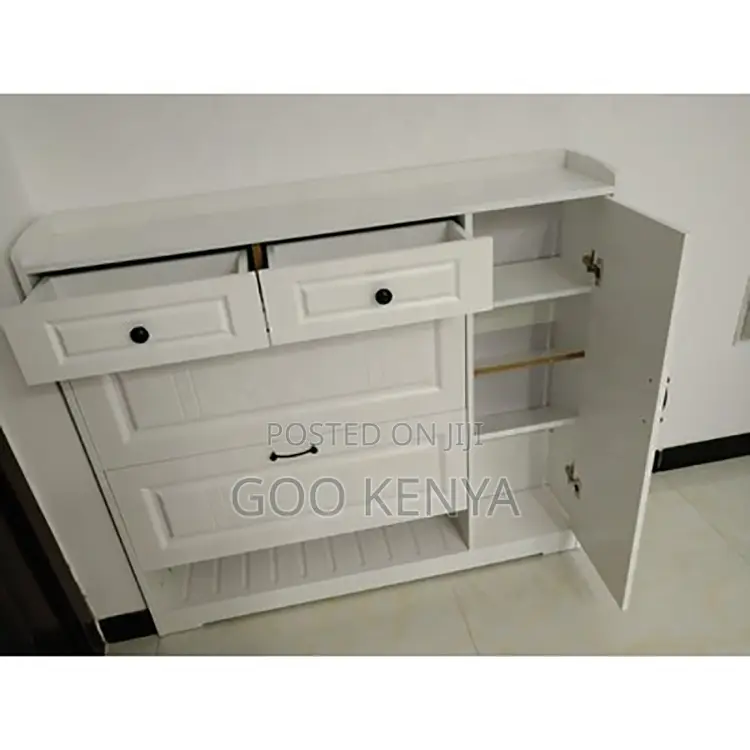 Home Shoe Rack; Multi-Functional Wooden Flip Shoe Rack With Storage