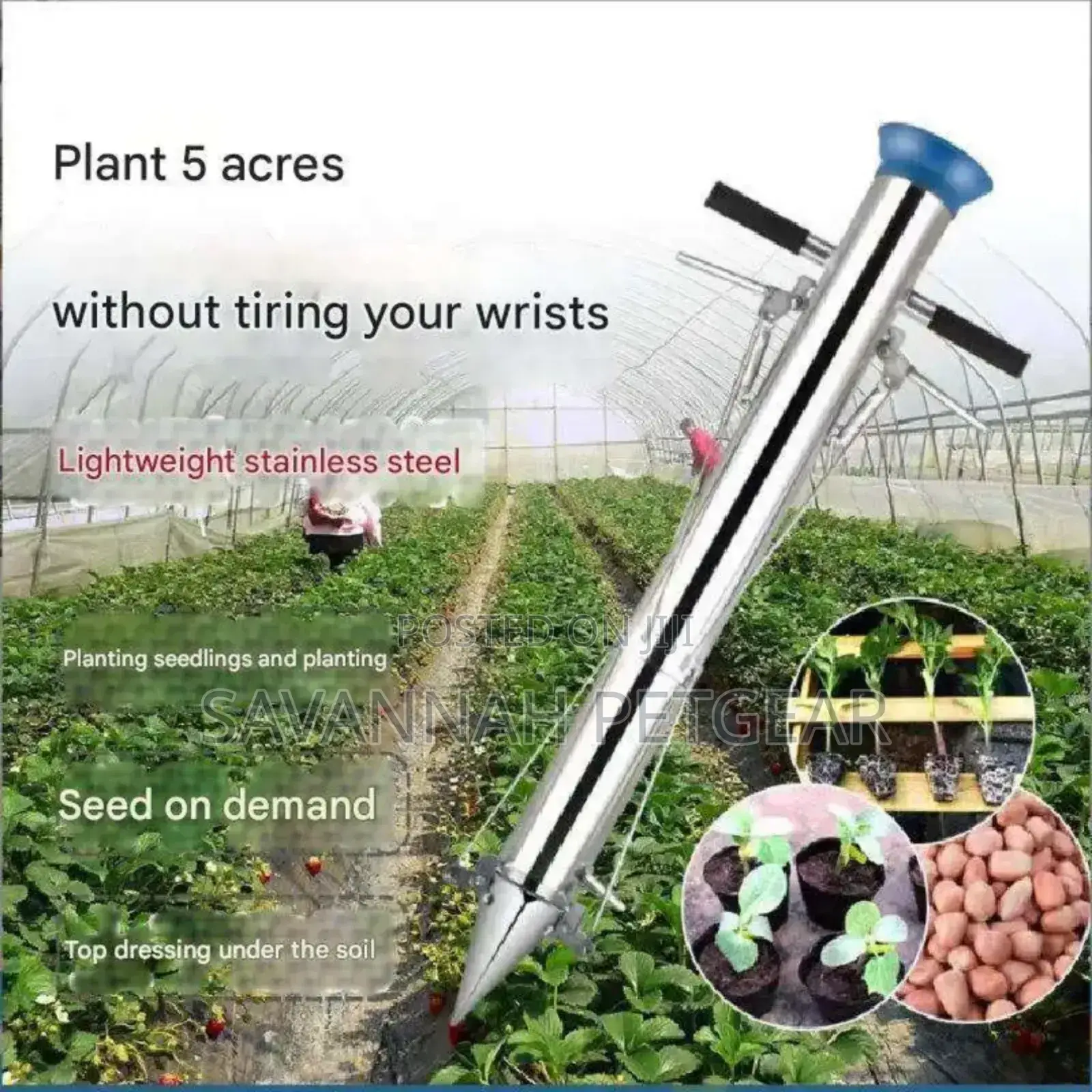 Long-Handle Bulb Transplanter or Vegetable Seedling Planter