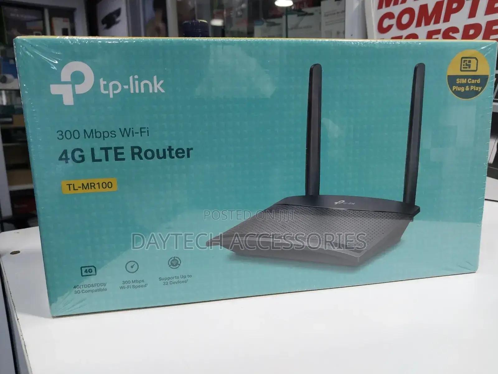 Tp-Link Tl-Mr100 300mb Wireless N 4g Lte Wifi Router With Sim Slot.