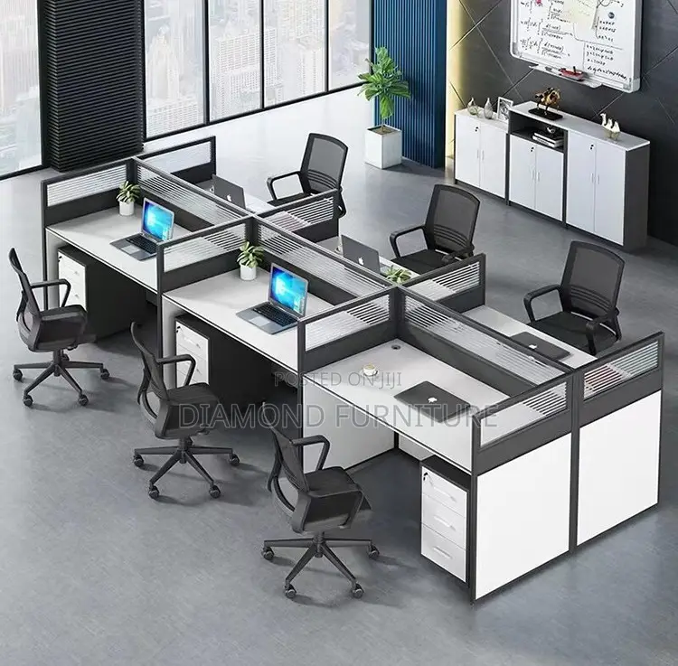 Office Furniture; Modern {6-Way Modular Office Workstation} for Teams