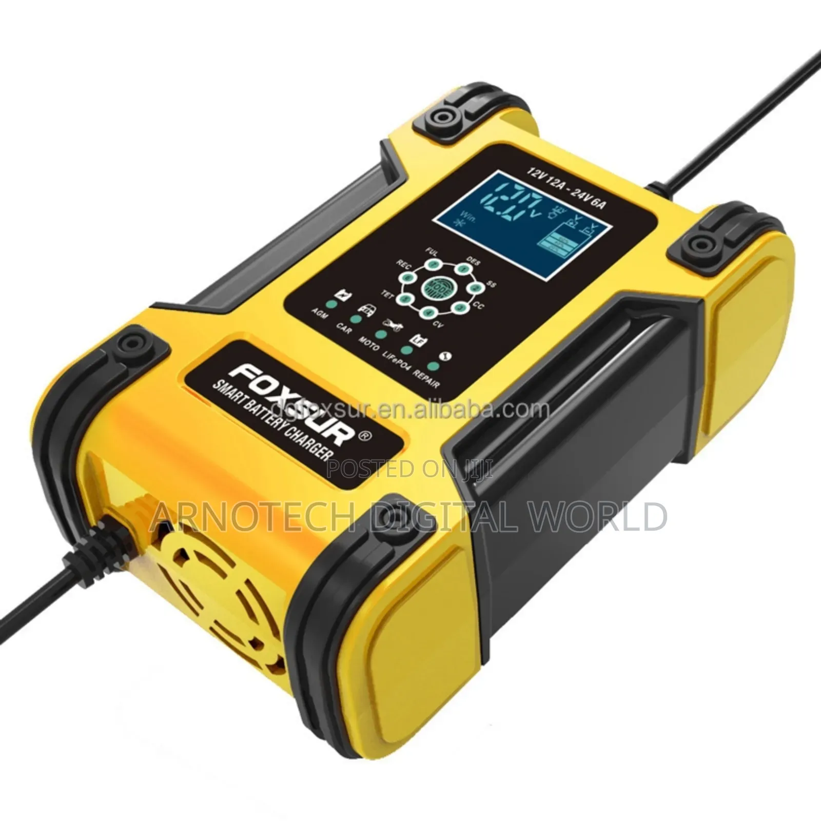 Foxsur 12v /24vlcd Pulse Repair Battery Charger