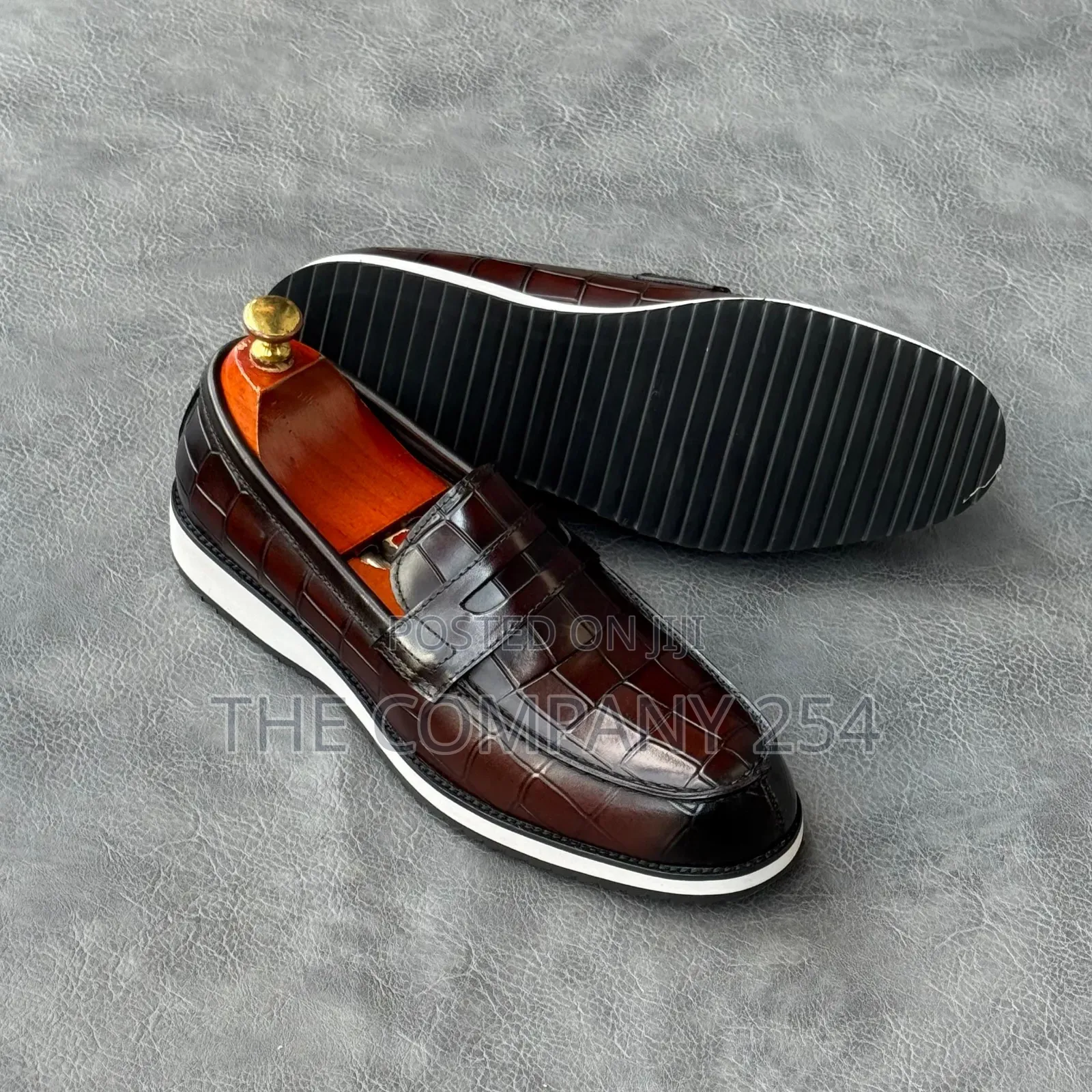 Quality Leather Casual Flat Rubber Sole Mens Official Shoes