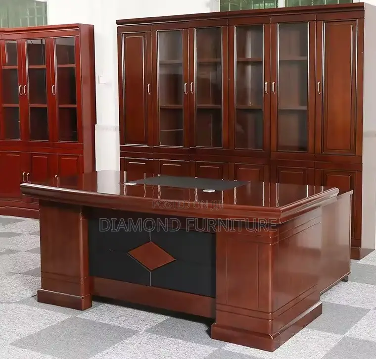 Office Furniture; {L-Shaped 1.8m Executive Wooden Office Desk}