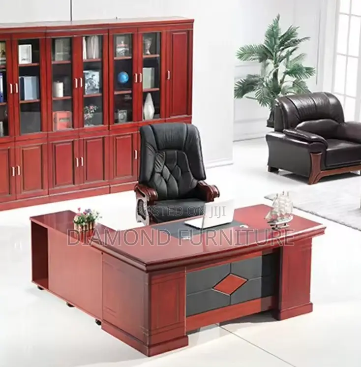 Office Furniture; {L-Shaped 1.8m Executive Wooden Office Desk}