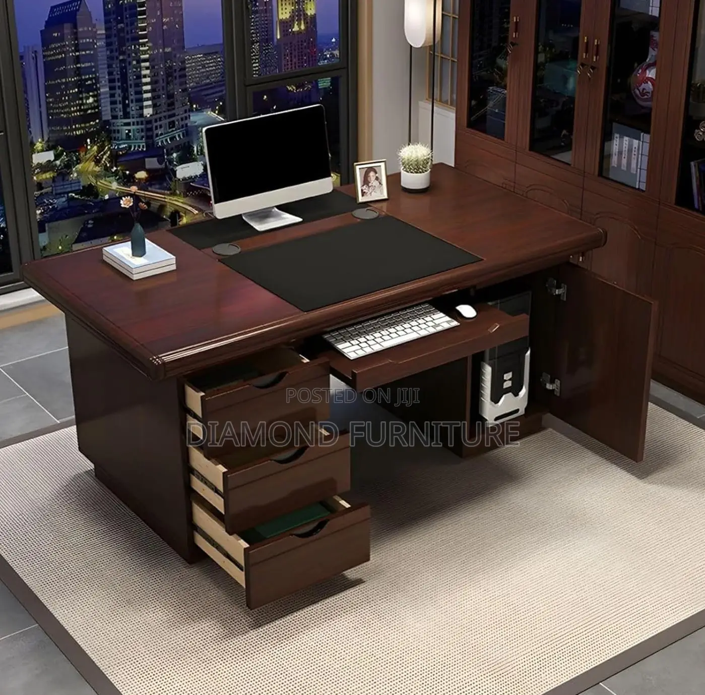 Office Furniture; {Modern Luxury Wooden Executive Office Work Desk}