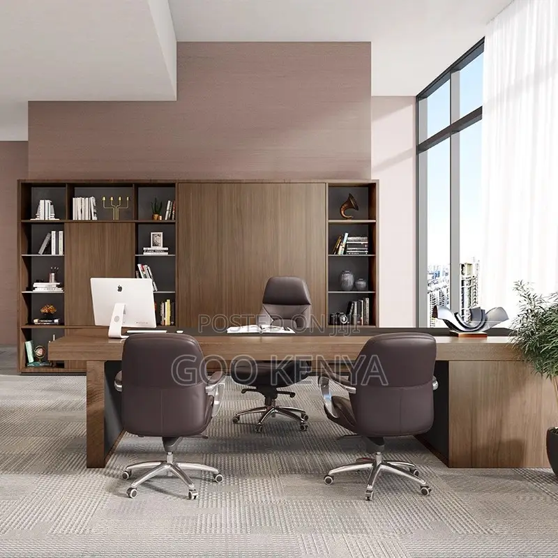 Office Chair; Rolling Leather Office Chair With Adjustable Height