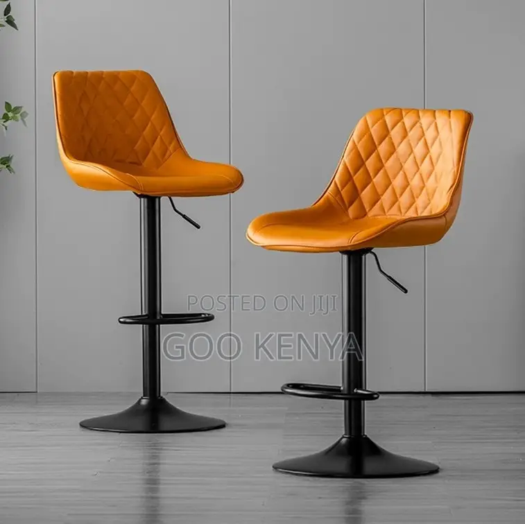 Home Counter Stool; Comfortable Leather Swivel Adjustable Bar Stool
