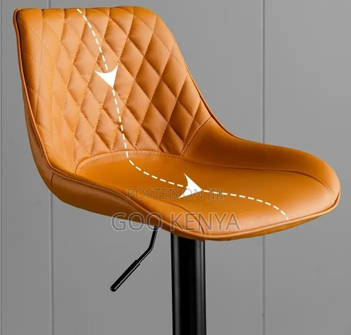Home Counter Stool; Comfortable Leather Swivel Adjustable Bar Stool