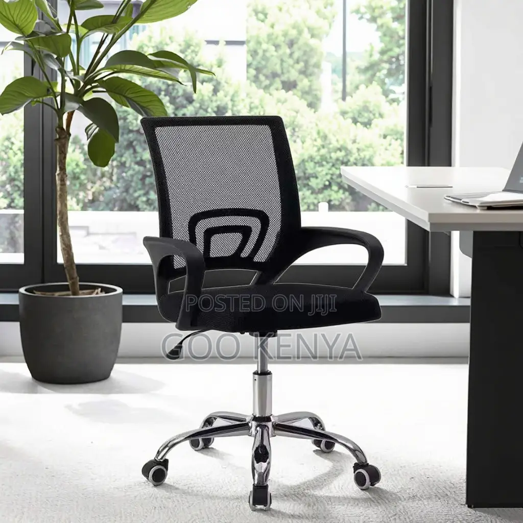 Office Chair; Ergonomic Mesh Office Chair With Adjusta Swivel Base