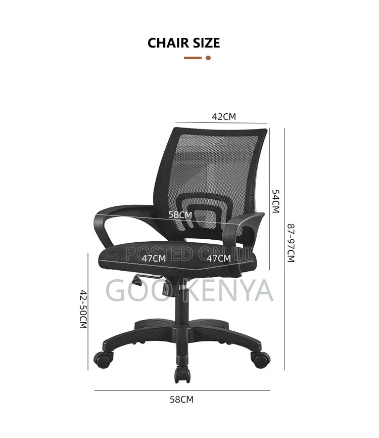 Office Chair; Ergonomic Mesh Office Chair With Adjusta Swivel Base