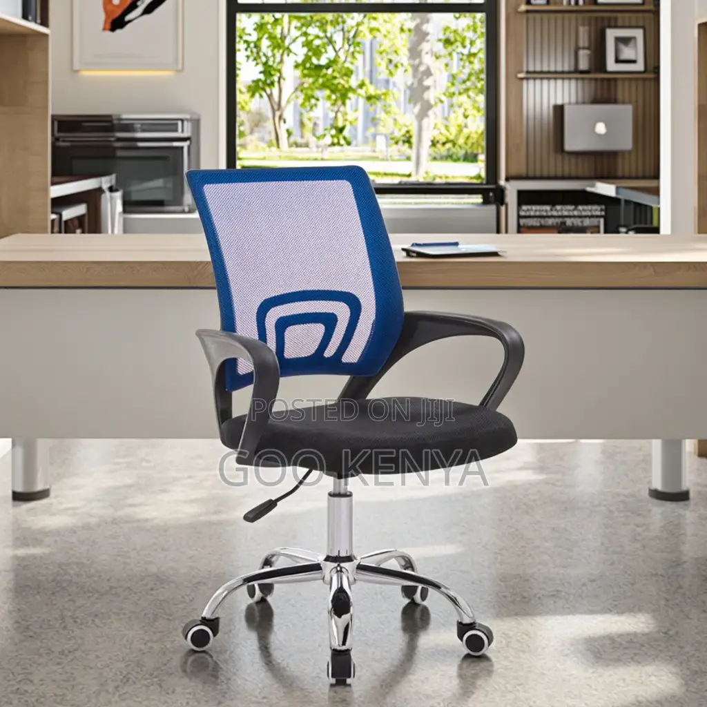 Office Chair; Ergonomic Mesh Office Chair With Adjusta Swivel Base