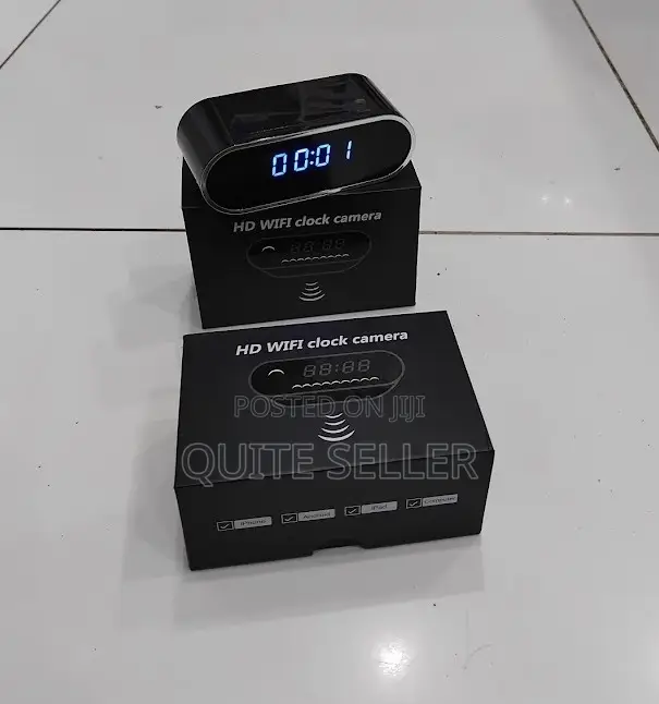 Table Clock Spy Indoor Wifi Camera Infrared Full Color Image