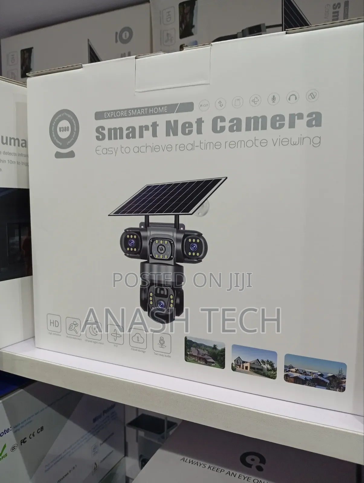 3 Lens V380 Outdoor 4g Solar Powered PTZ Wit Human Motion Tracking