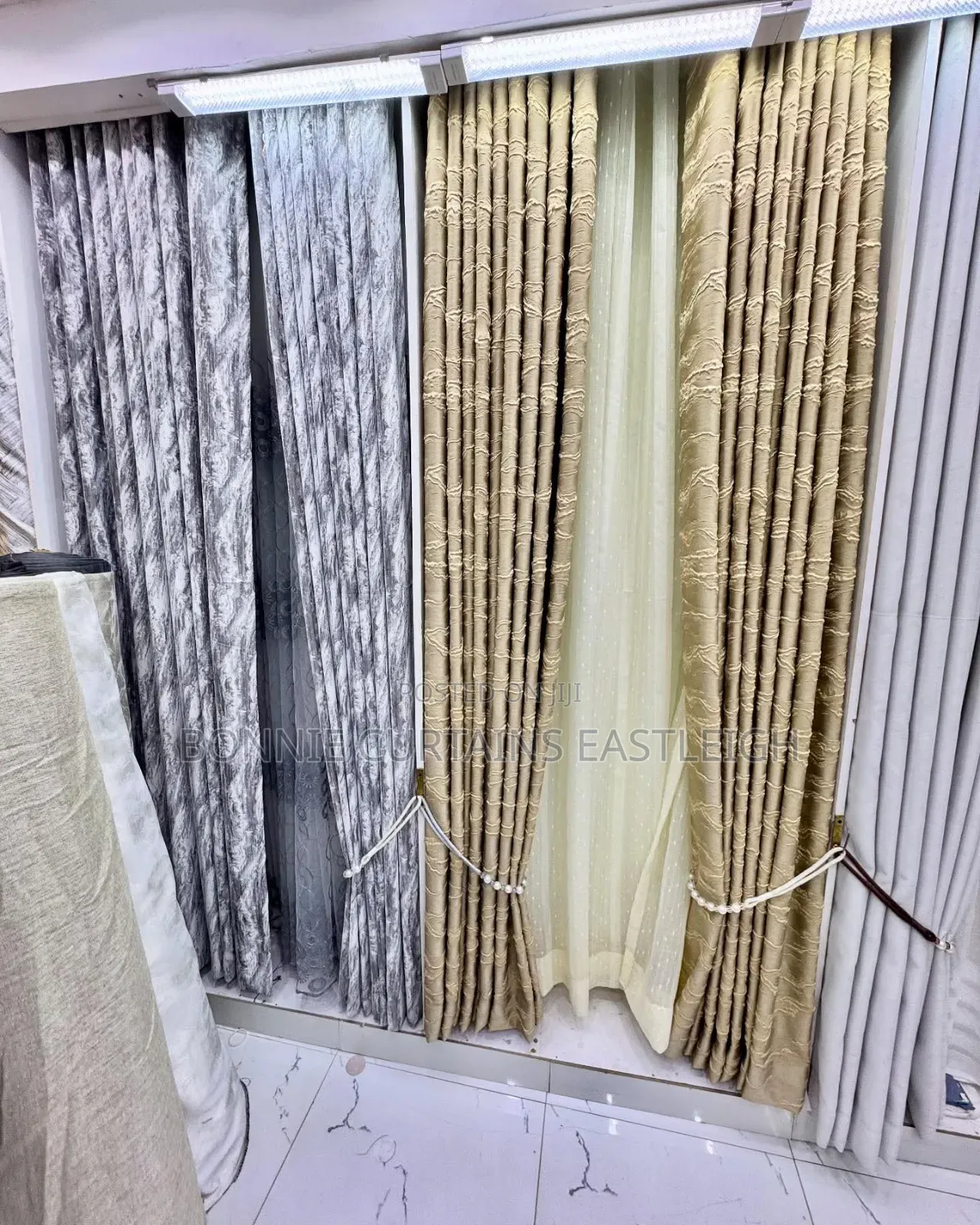 Grey Goid Living Room Curtains