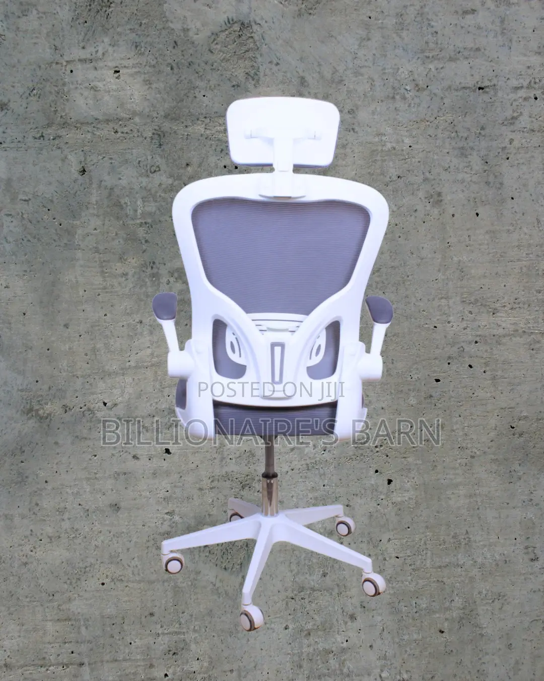 High-Back White Ergonomic Office Chair — Fits Compact Office Spaces