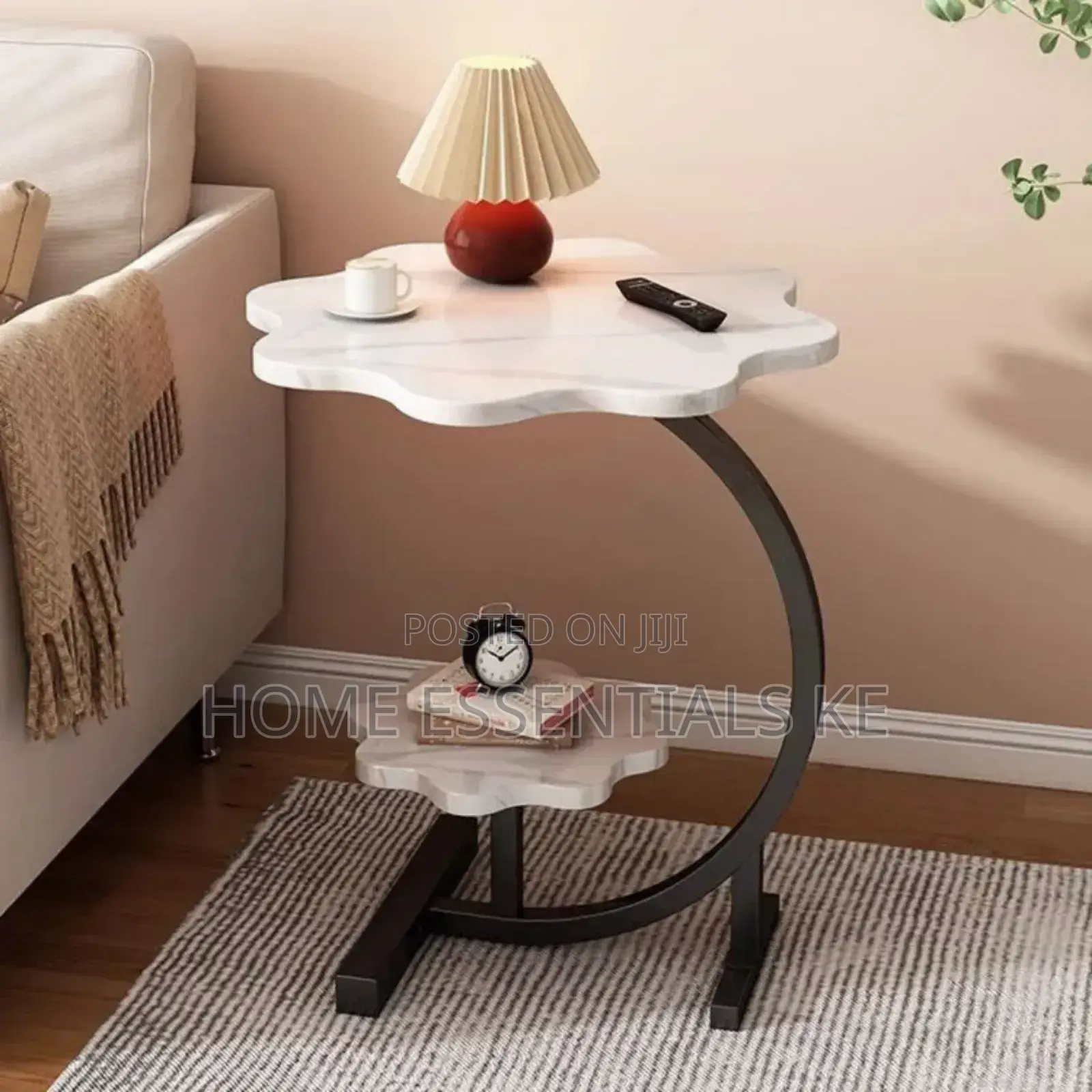 Double Layer Coffee Table/Side Table Wooden-White Brown