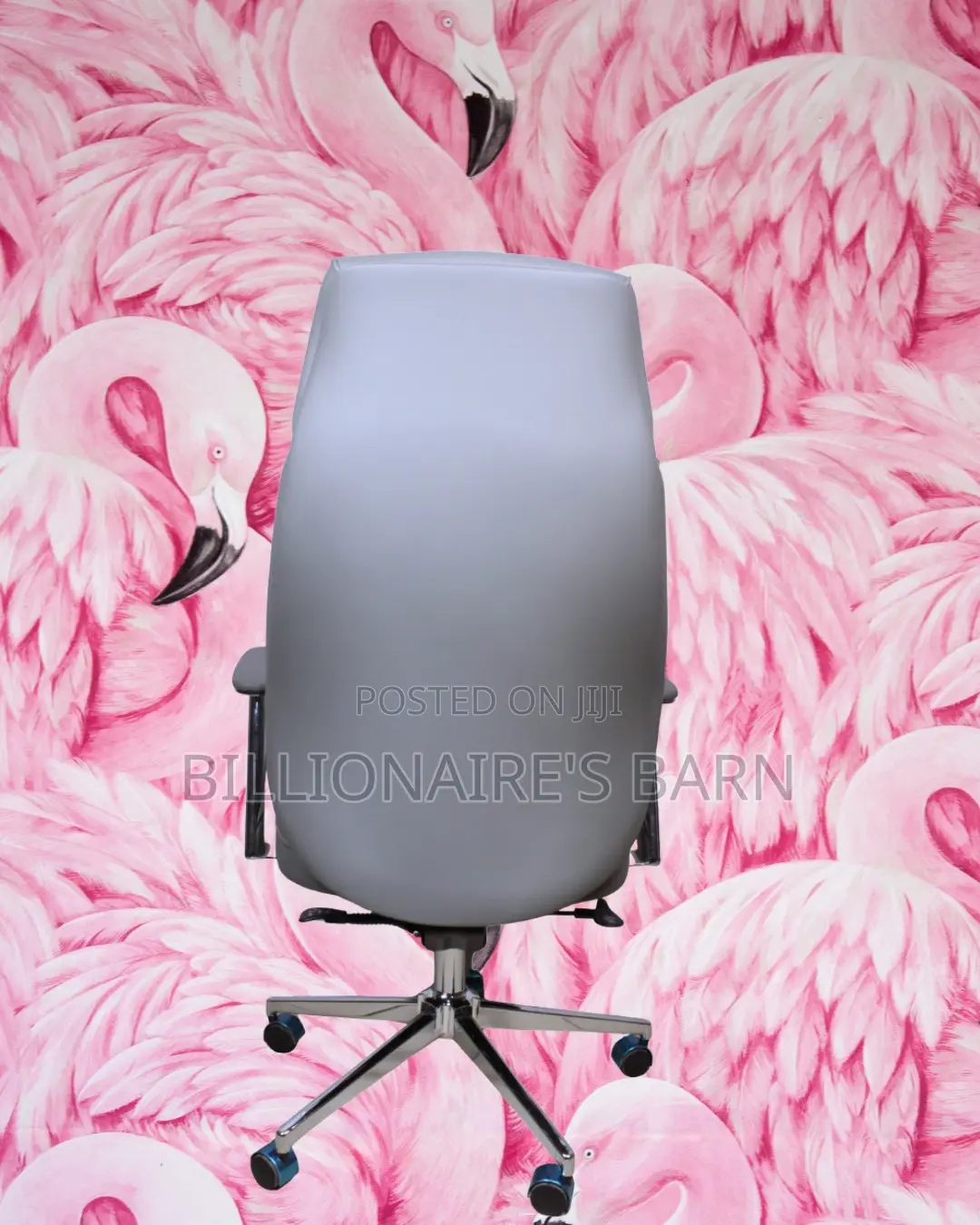 Modern Grey Executive Leather Office Chair — Breathable in Hot Weather