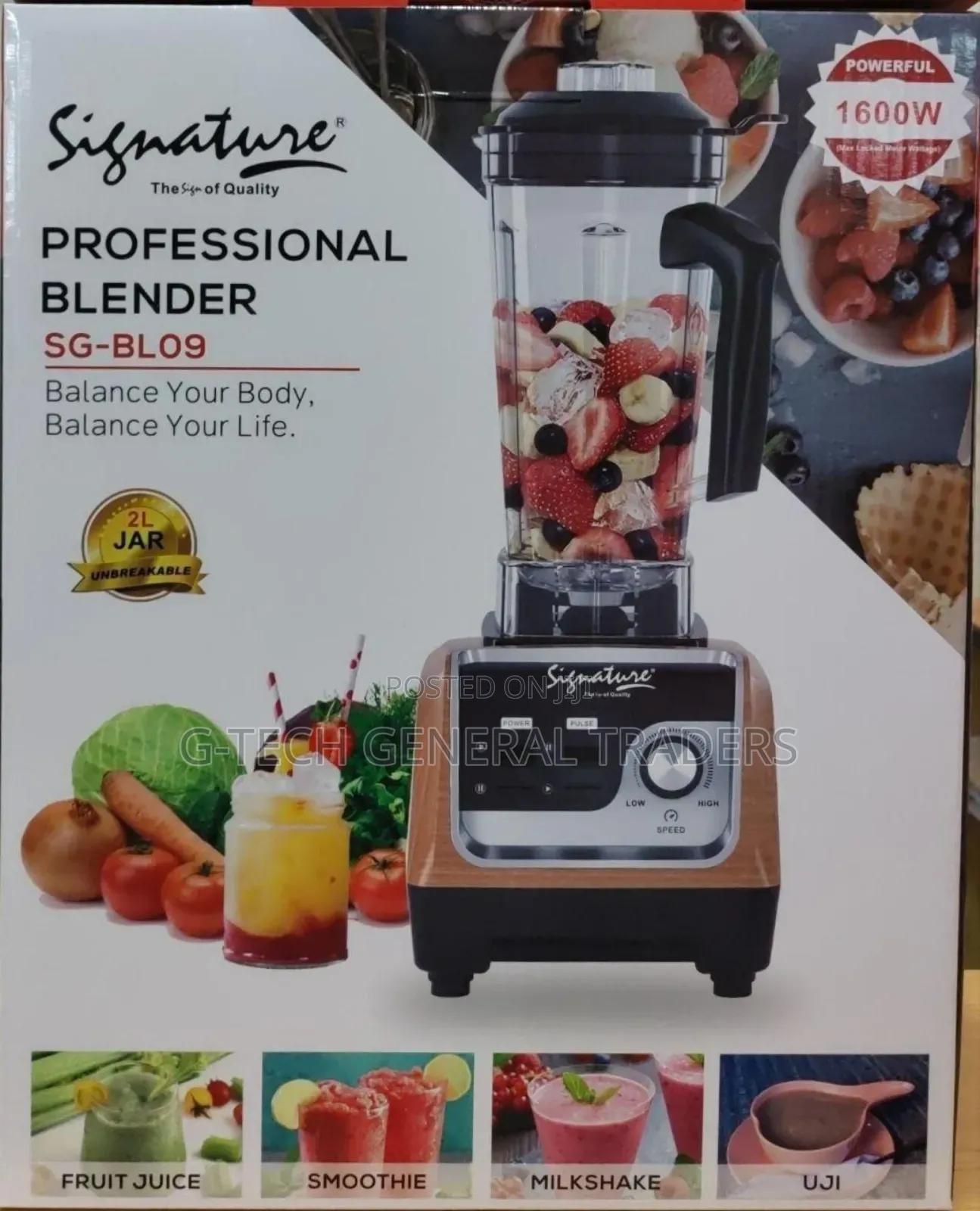 Signature 1600w Heavy Duty 2l Jar Professional Blender