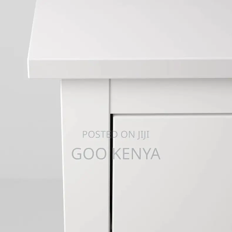 Home Cabinet; Polished Wooden Nightstand With Twin Drawers