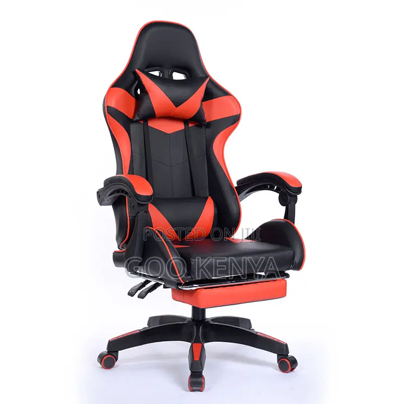 Office Chair; High-Back Leather Gaming Chair With Recline Function