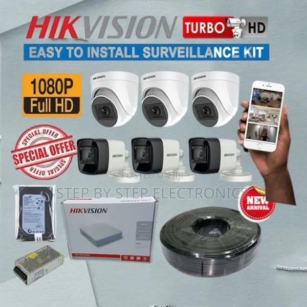 Hikvision 6 Camera 2mp 1080p CCTV Kit With 8 Channel DVR + 100m Cable
