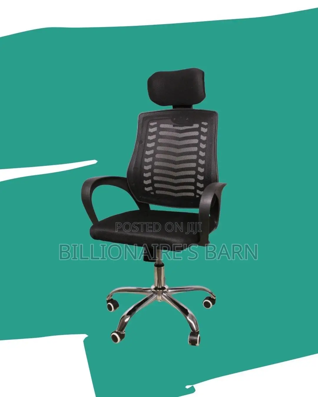 Sleek Secretarial Mesh Chair | Headrest Support