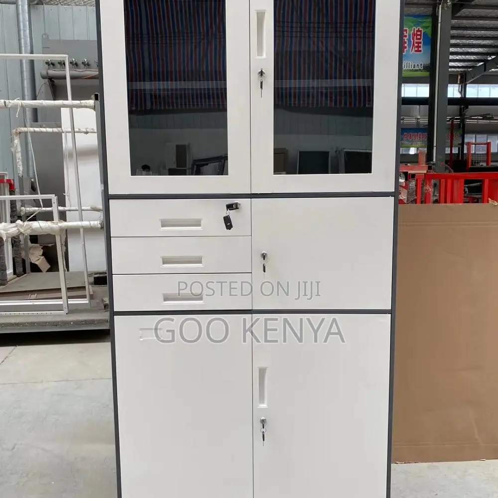 Office Cabinet; Double Door Metal Cabinet With Lock Safe and Drawers