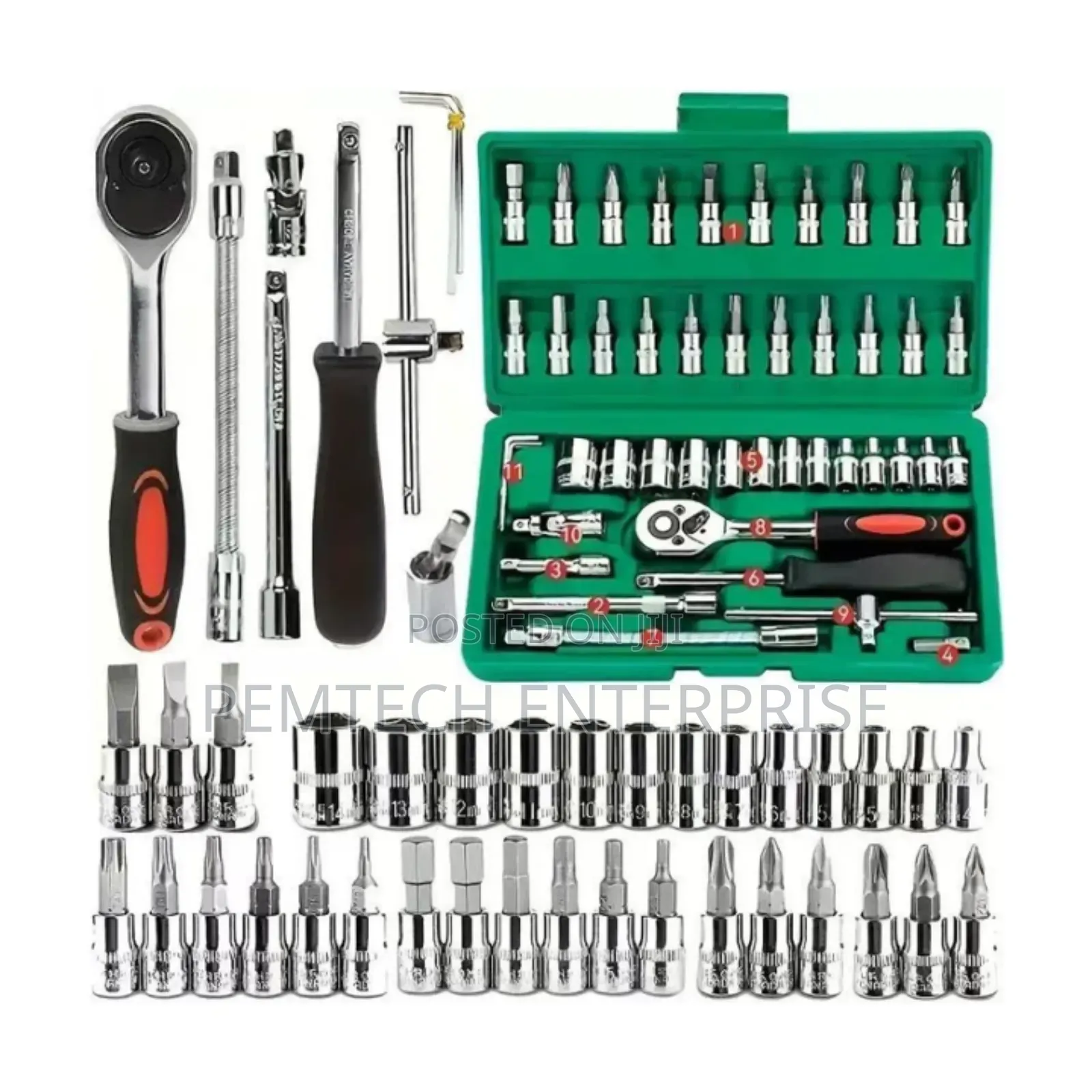 46-Piece 1/4-Inch Drive Socket Ratchet Wrench Set
