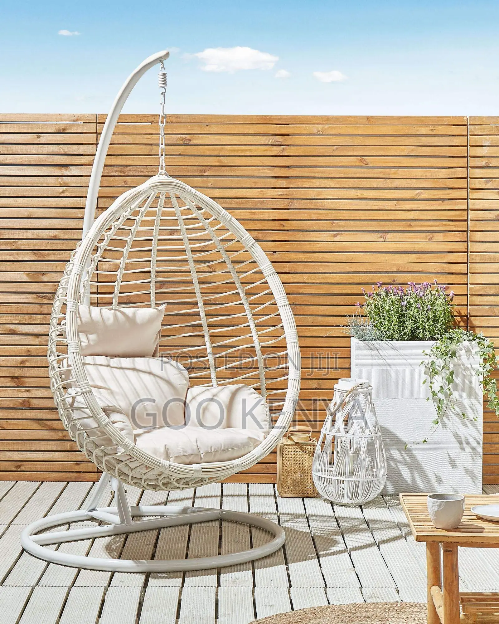 Outdoor Chair; Rattan Hammock-Style Swing Chair With Cushioned Seat