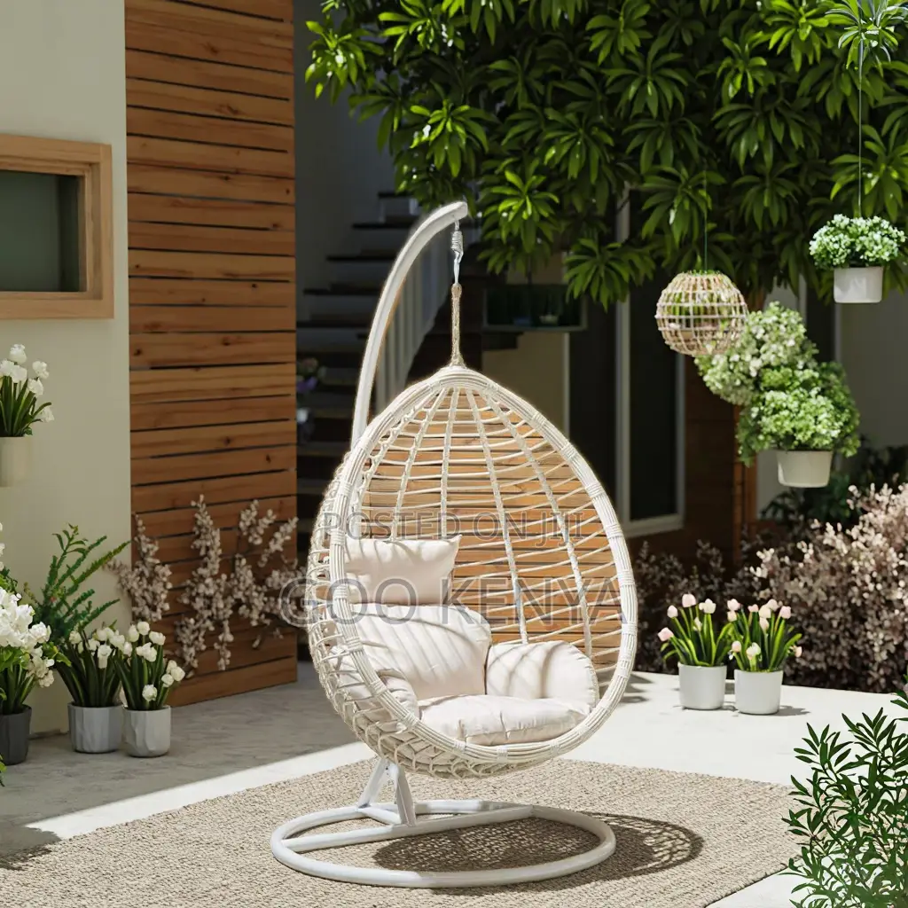 Outdoor Chair; Rattan Hammock-Style Swing Chair With Cushioned Seat